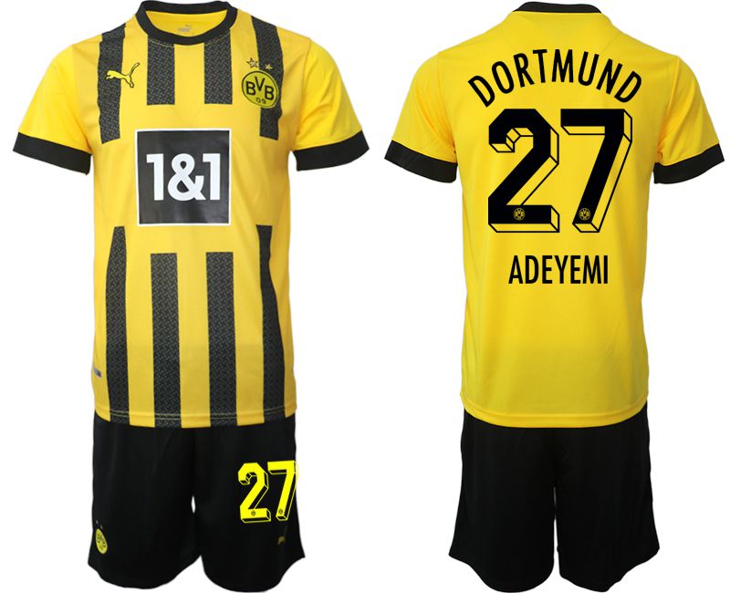 Men 2022-2023 Club Borussia Dortmund home yellow #27 Soccer Jersey